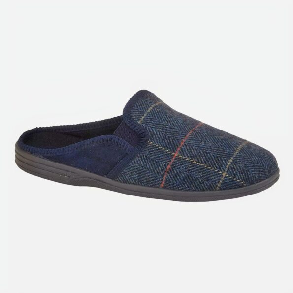 Exclusive to the Jo & Joe collection. Nathan is a men’s tweed gusset mule.