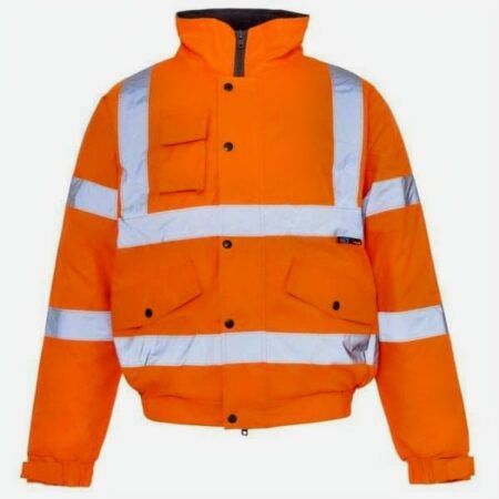 With a warm padded lining and a storm collar, Supertouch’s Hi Vis Storm Bomber Jacket gives great protection against the wind and rain. So even in terrible weather, you will still be warm, dry and protected. This hi viz jacket also conforms to the EN343 European Standard. High visibility jacket 300D Oxford PU fabric Polyester lining Adjustable velcro cuffs 2 band & brace Heavy duty padding Phone pocket 2 front pockets Inner chest pocket Railway hi vis clothing Concealed hood Storm collar with fleece lining. Railway workers, Construction, Driving, Event Marshalling,  Roadworks, Security, Traffic,Wet Weather Tasks, Cyclists And Dog walkers