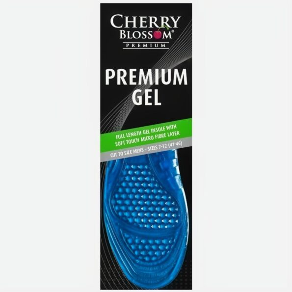 Premium gel insole designed for all-day comfort and support. Ideal for keeping your feet comfortable, even after a full day of standing or walking around. Features the natural cushioning and superior shock absorption properties of gel. Provides excellent pressure distribution, giving relief to your joints and spine. Each pack contains one pair of gel insoles. Suitable for: All footwear. Cut to size mens 7-12 (41-46)