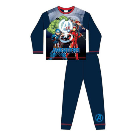 Official Older Boys Avengers Pyjamas. With full print on the top and contrasting print on the pants. Fibre Content. 100% Cotton - Excluding 100% Polyester Top Print