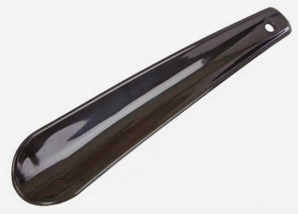 Good quality black shoe horn 17cm in length, suitable size to carry in your bag.