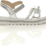 sliver girls sandals