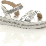 sliver girls sandals